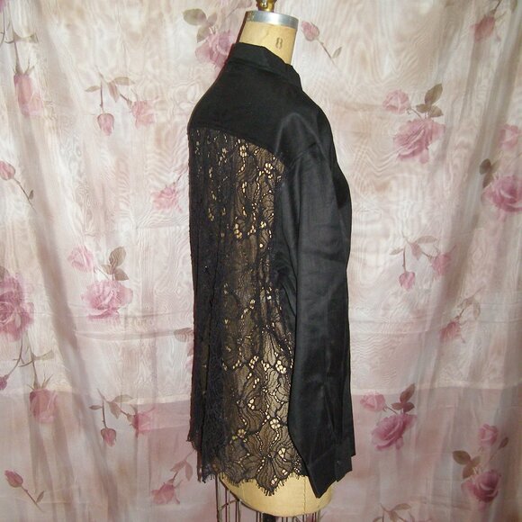 NWOT sz M/L Sies Marjan Black Dress shirt with Lace Back - Picture 7 of 8